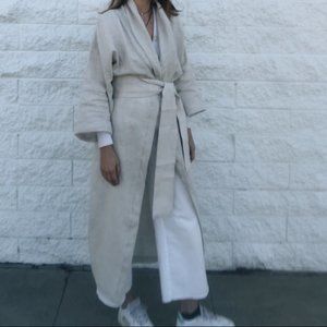 Linen robe  full length I Natural linen